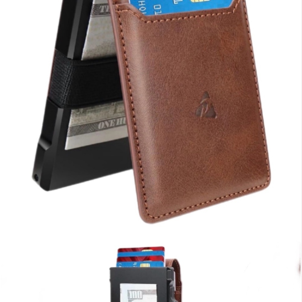 Brown Leather Card Holder Wallet Brown Leather Card Holder Wallet